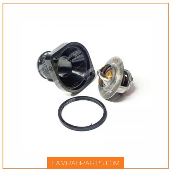 ترموستات پژو83/206دزجه همراه با درب ترموستات و واشر اببندی برند باباپارت